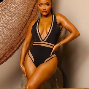 Fashion Nova Plunge V-neck Swimsuit